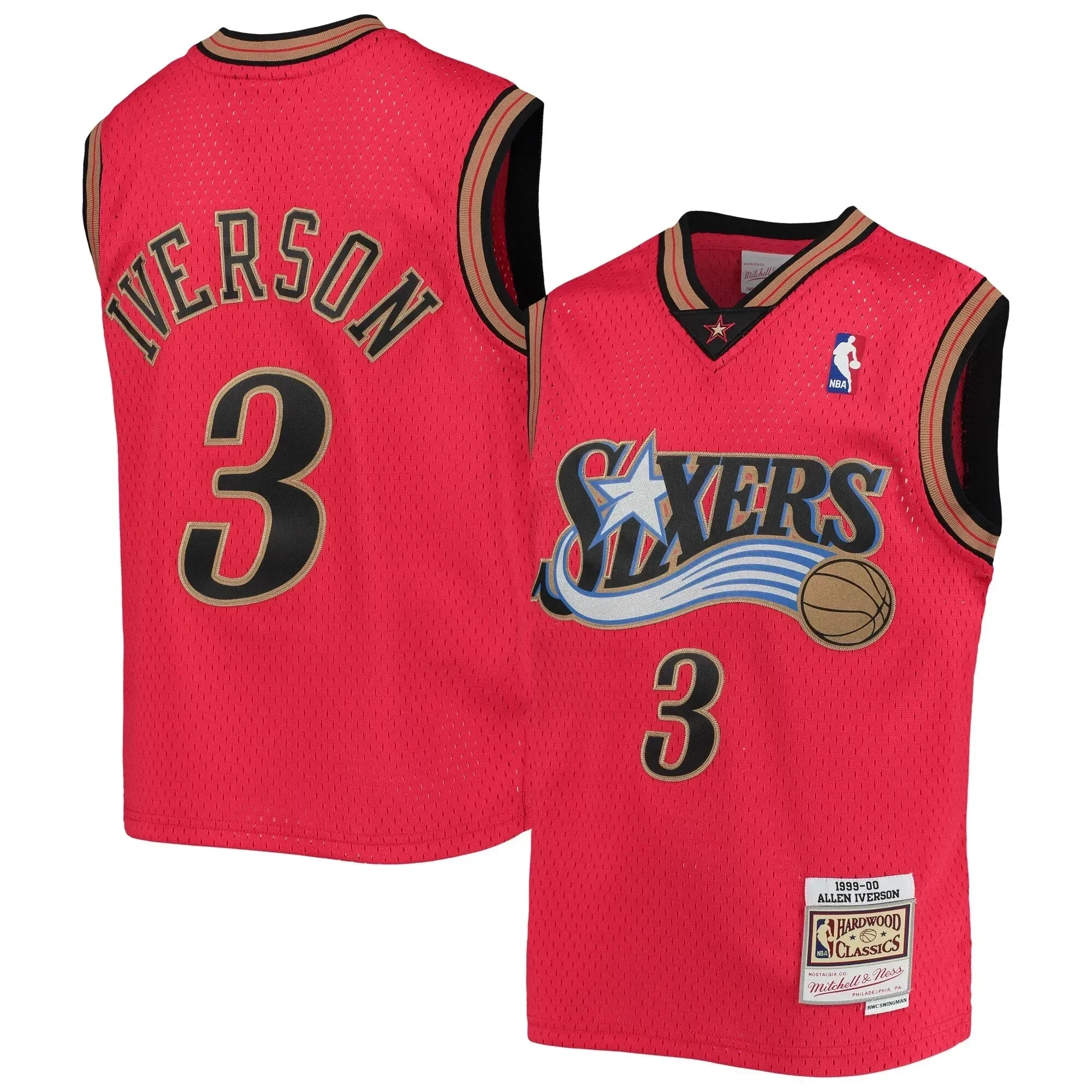 Allen Iverson Philadelphia 76ers Mitchell & Ness Youth 1999-00 Hardwood Classics Reload Jersey ??red