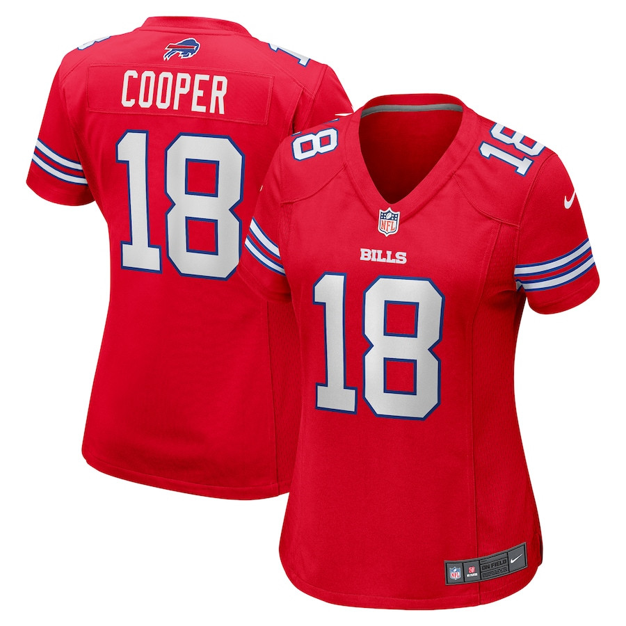 Amari Cooper 18 Buffalo Bills Women's 2nd Alternate Game Jersey - Red Js6549