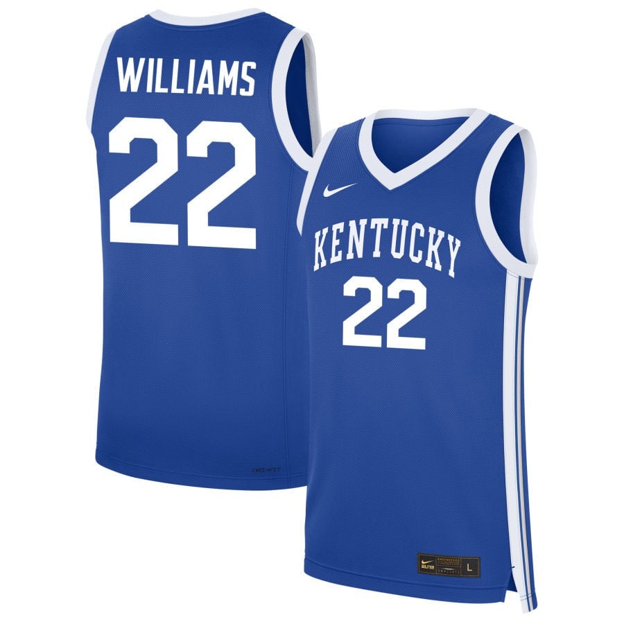 Amari Williams 22 Kentucky Wildcats Nil Men's Basketball Jersey - Royal