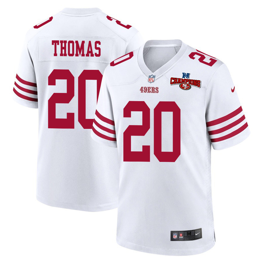 Ambry Thomas 20 San Francisco 49ers Nfc Champions Patch Game Men Jersey - White Js2369