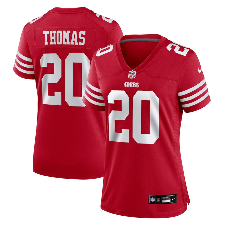 Ambry Thomas 20 San Francisco 49ers Women's Game Jersey - Scarlet Js5675
