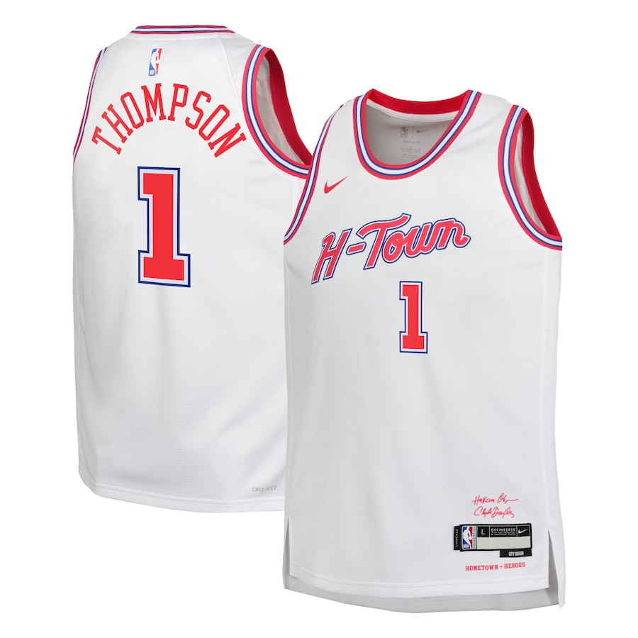 Amen Thompson 1 Houston Rockets 2023/24 City Edition Swingman Youth Jersey - White