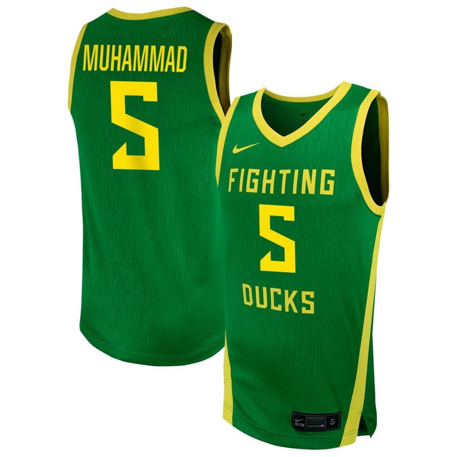 Amina Muhammad 5 Oregon Ducks Unisex Nil Women's Basketball Jersey - Green