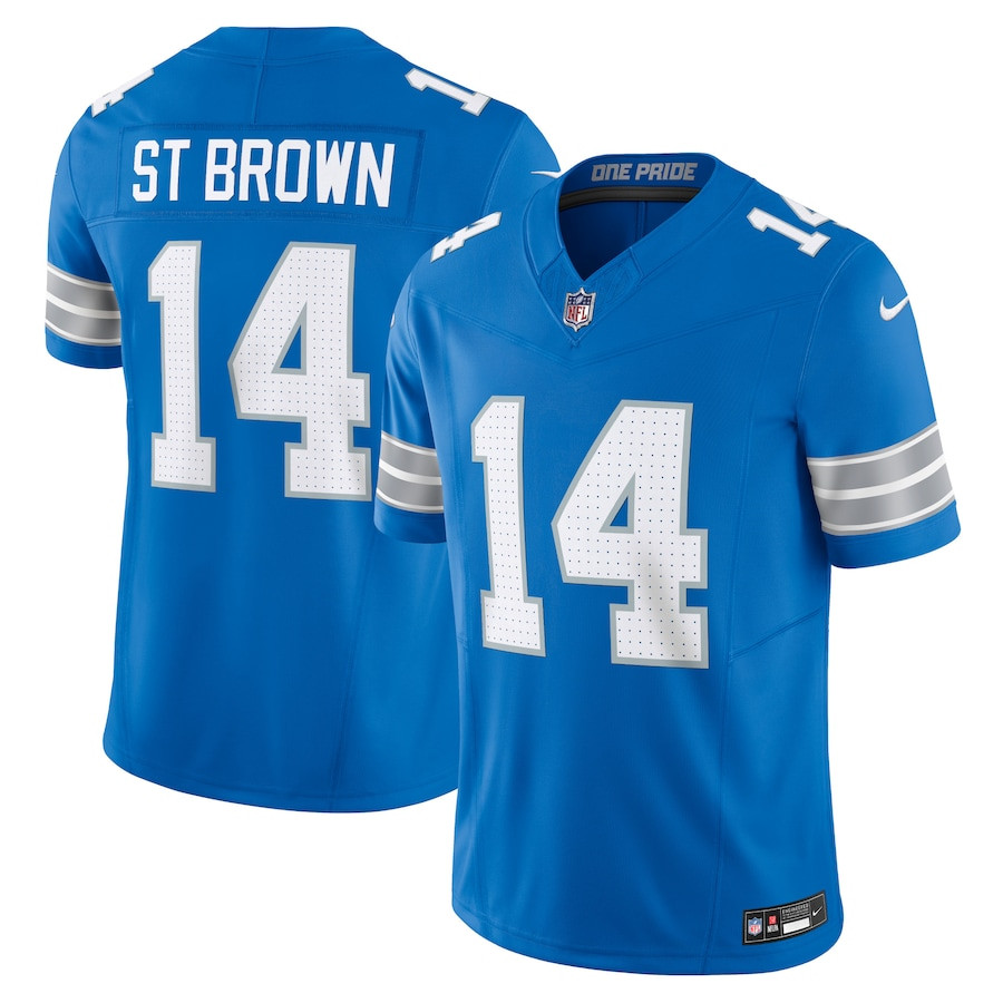 Amon-ra St. Brown 14 Detroit Lions Vapor F.u.s.e. Limited Jersey - Men, Blue Js8630