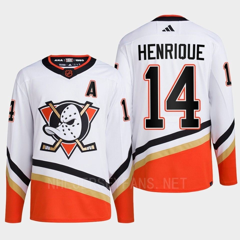 Anaheim Ducks 2022 Reverse Retro 2.0 Adam Henrique 14 White Primegreen Jersey Men's