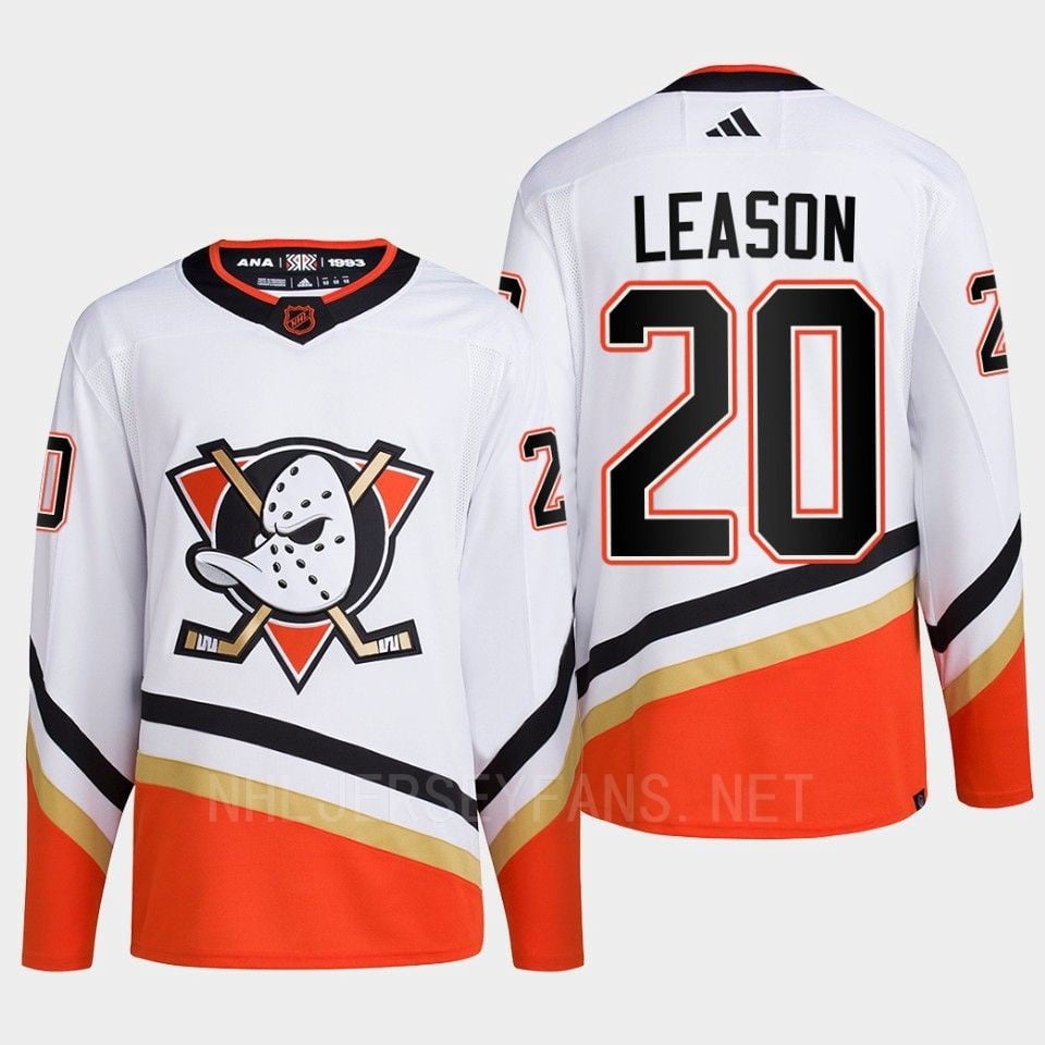 Anaheim Ducks 2022 Reverse Retro 2.0 Brett Leason 20 White Primegreen Jersey Men's
