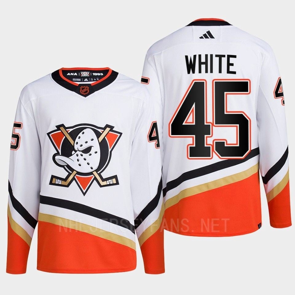 Anaheim Ducks 2022 Reverse Retro 2.0 Colton White 45 White Primegreen Jersey Men's
