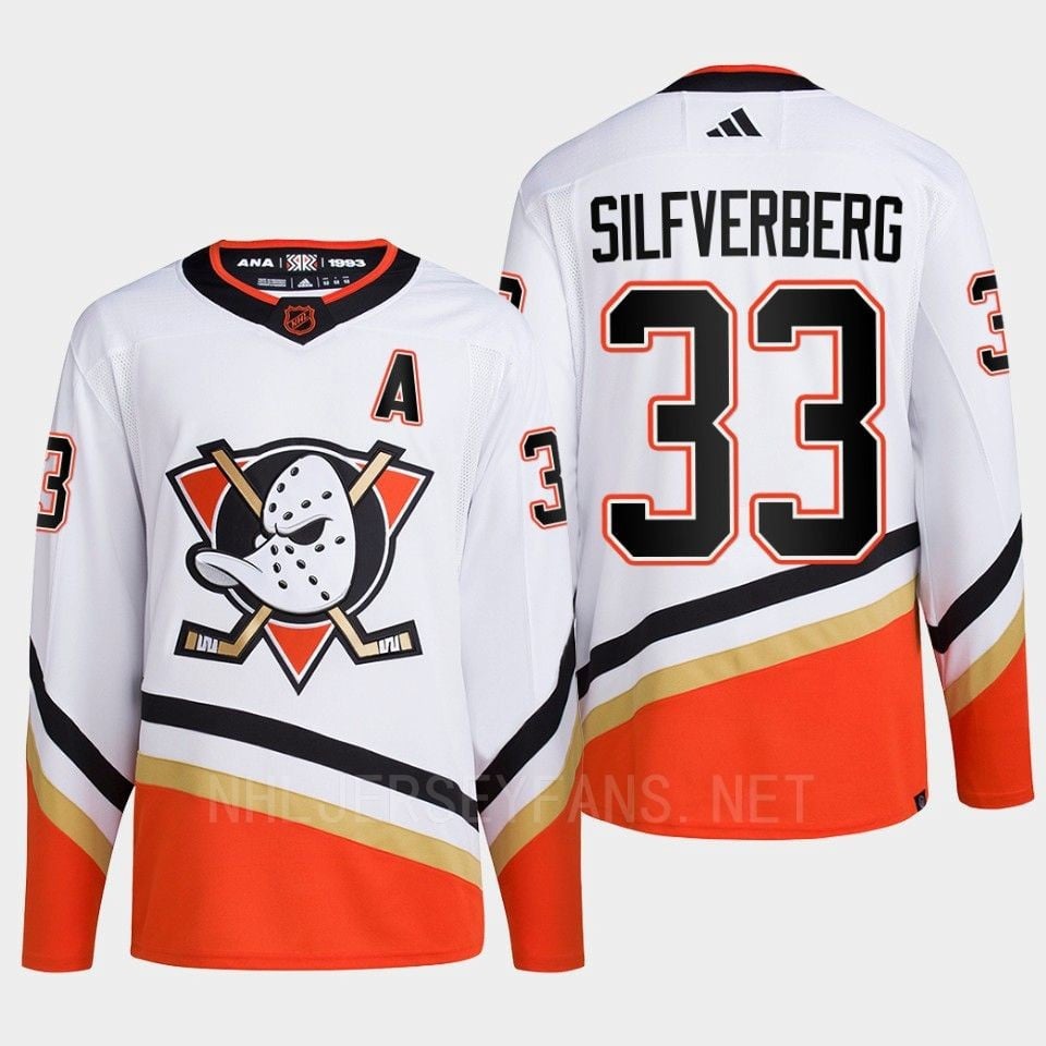 Anaheim Ducks 2022 Reverse Retro 2.0 Jakob Silfverberg 33 White Primegreen Jersey Men's