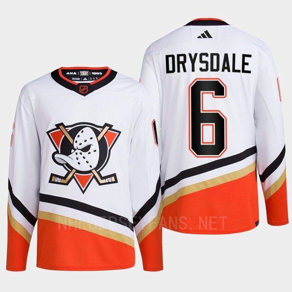 Anaheim Ducks 2022 Reverse Retro 2.0 Jamie Drysdale 6 White Primegreen Jersey Men's