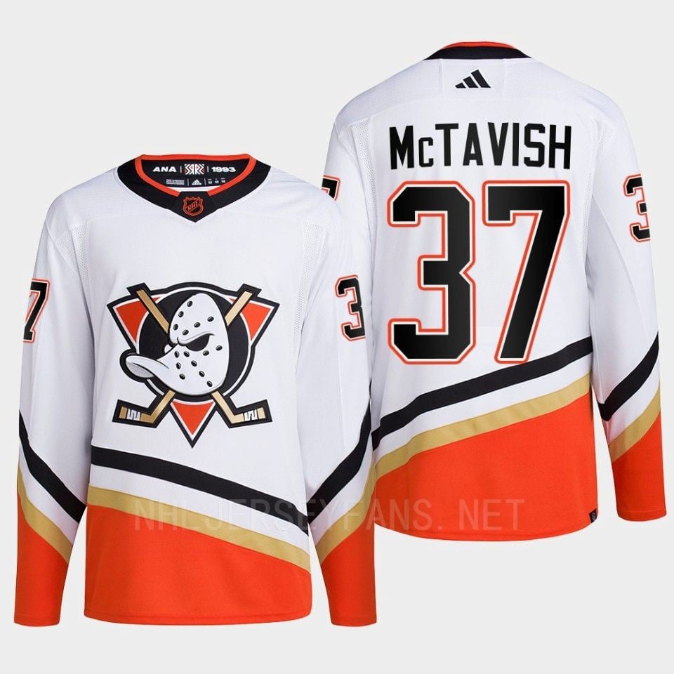 Anaheim Ducks 2022 Reverse Retro 2.0 Mason Mctavish 37 White Primegreen Jersey Men's