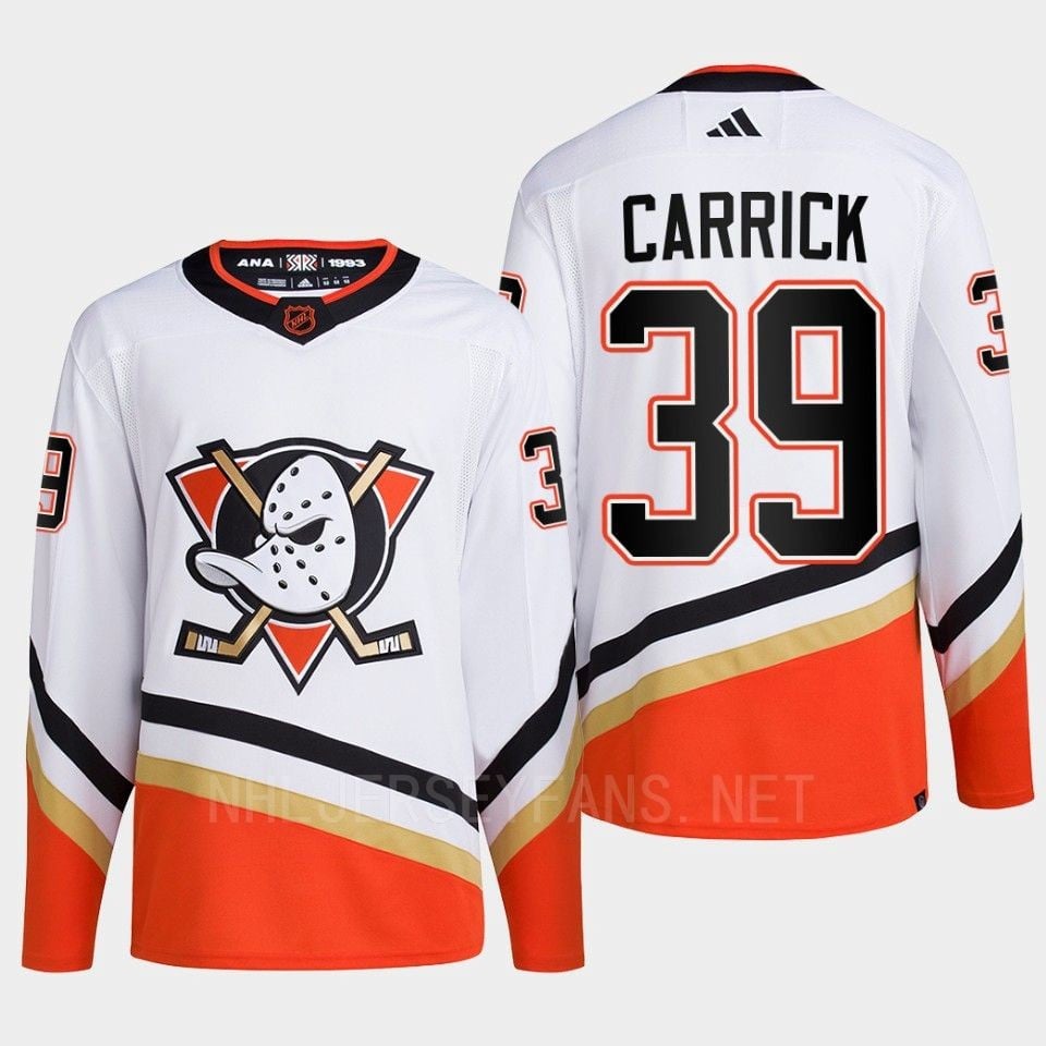 Anaheim Ducks 2022 Reverse Retro 2.0 Sam Carrick 39 White Primegreen Jersey Men's