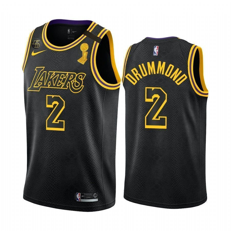 Andre Drummond Los Angeles Lakers 2 Black Manmba Inspired City Jersey Champs Patch