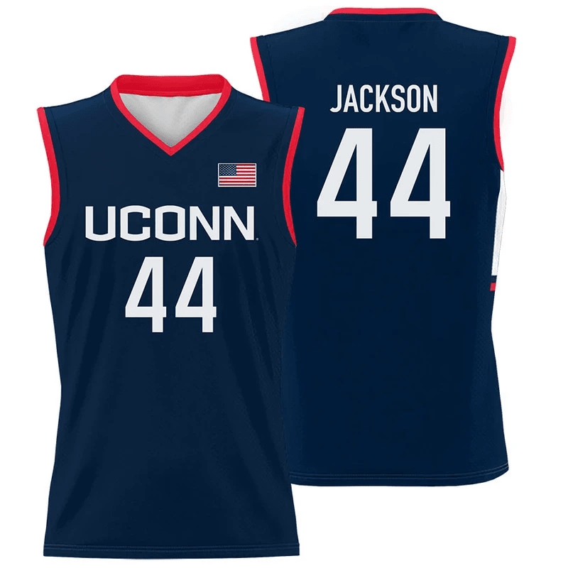 Andre Jackson Jr #44 Uconn Huskies Basketball Jersey - Men Navy