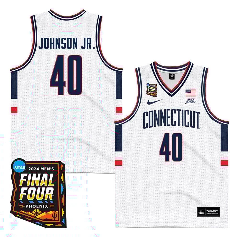 Andre Johnson Jr. 40 Uconn Huskies 2024 Final Four Patch Men's Basketball Jersey - Unisex Jersey