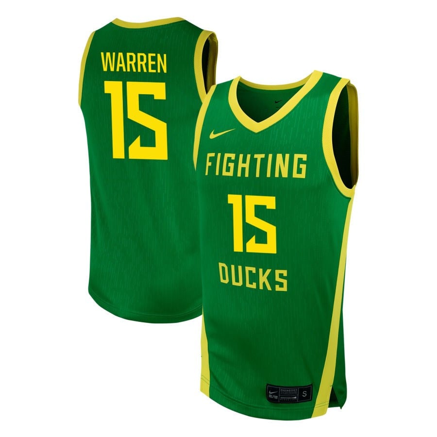 Andre Warren 15 Oregon Ducks Nil Men's Basketball Jersey - Green
