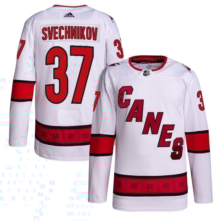 Andrei Svechnikov 37 Carolina Hurricanes Away Primegreen Jersey - Men, White
