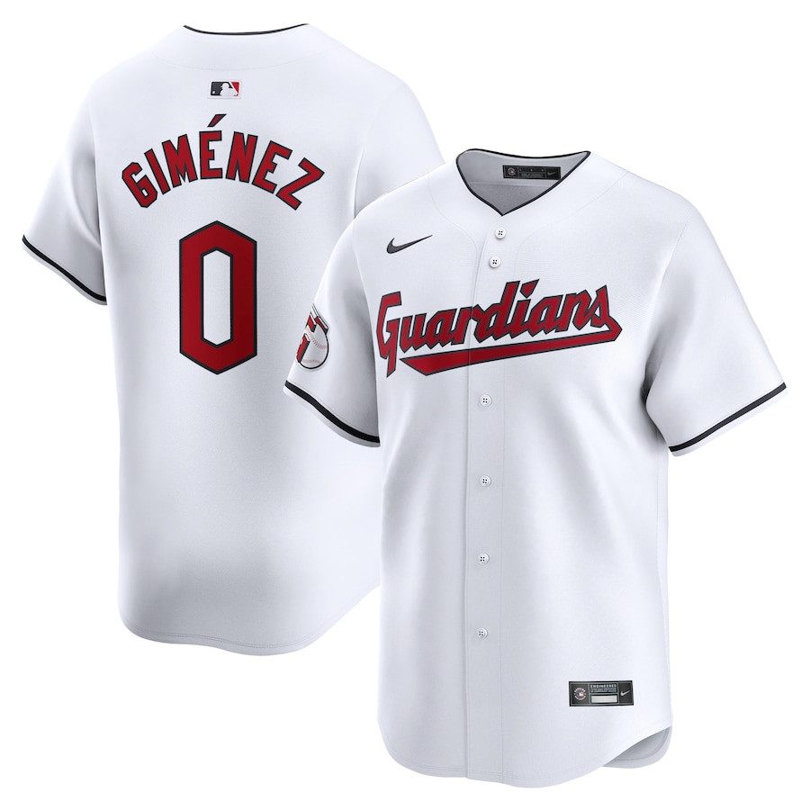 Andres Gimenez 0 Cleveland Guardians Home Limited Player Men Jersey - White