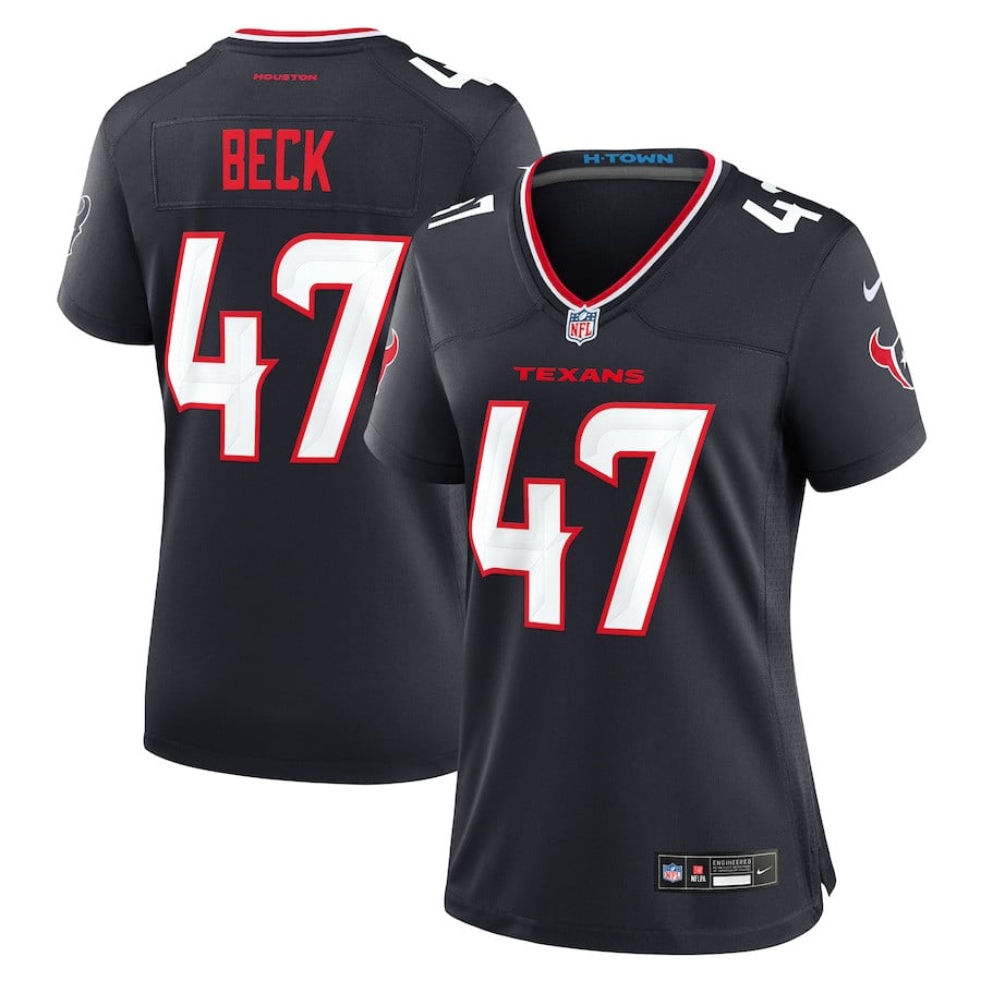 Andrew Beck 47 Houston Texans Women's Team Game Jersey - Navy Js2216