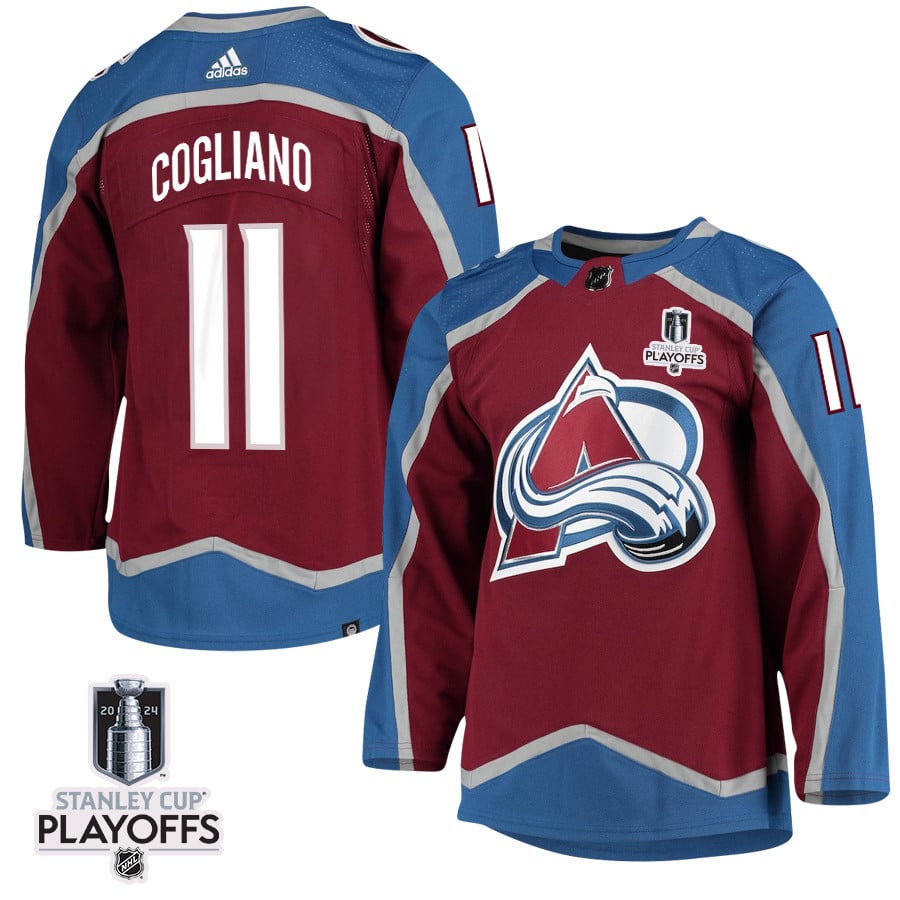 Andrew Cogliano 11 Colorado Avalanche 2024 Nhl Playoffs Patch Home Jersey - Men