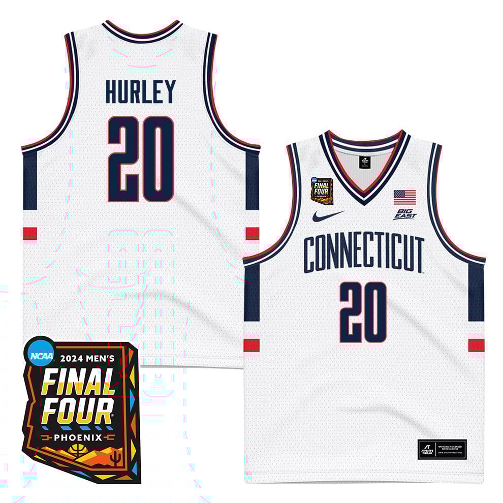 Andrew Hurley 20 Uconn Huskies 2024 Final Four Patch Men's Basketball Jersey - Unisex Jersey
