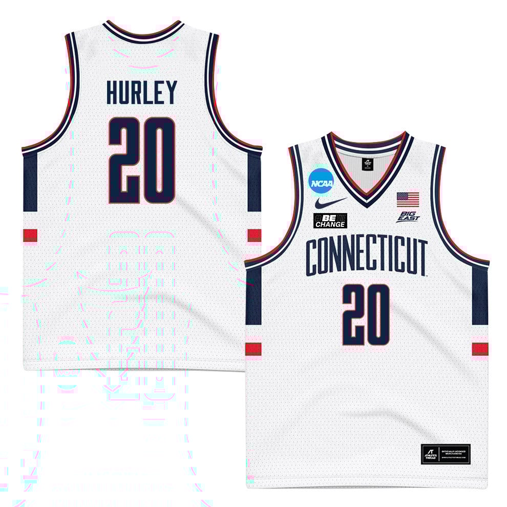 Andrew Hurley 20 Uconn Huskies 2024 Men's Basketball Jersey - White, Unisex Jersey