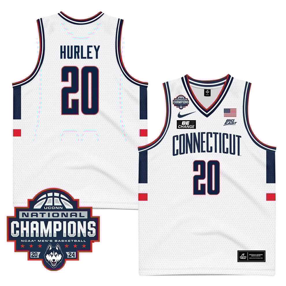 Andrew Hurley 20 Uconn Huskies 2024 National Champions Patch Men's Basketball - Unisex Jersey