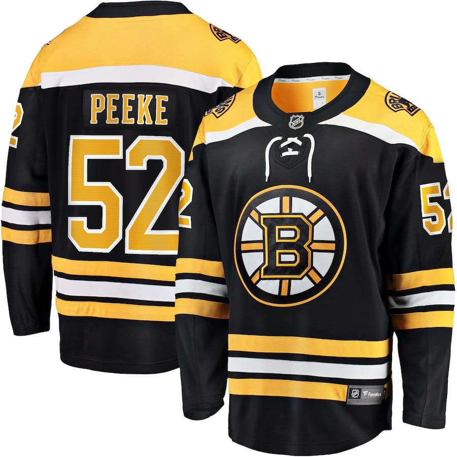 Andrew Peeke 52 Boston Bruins Home Breakaway Jersey - Men, Black