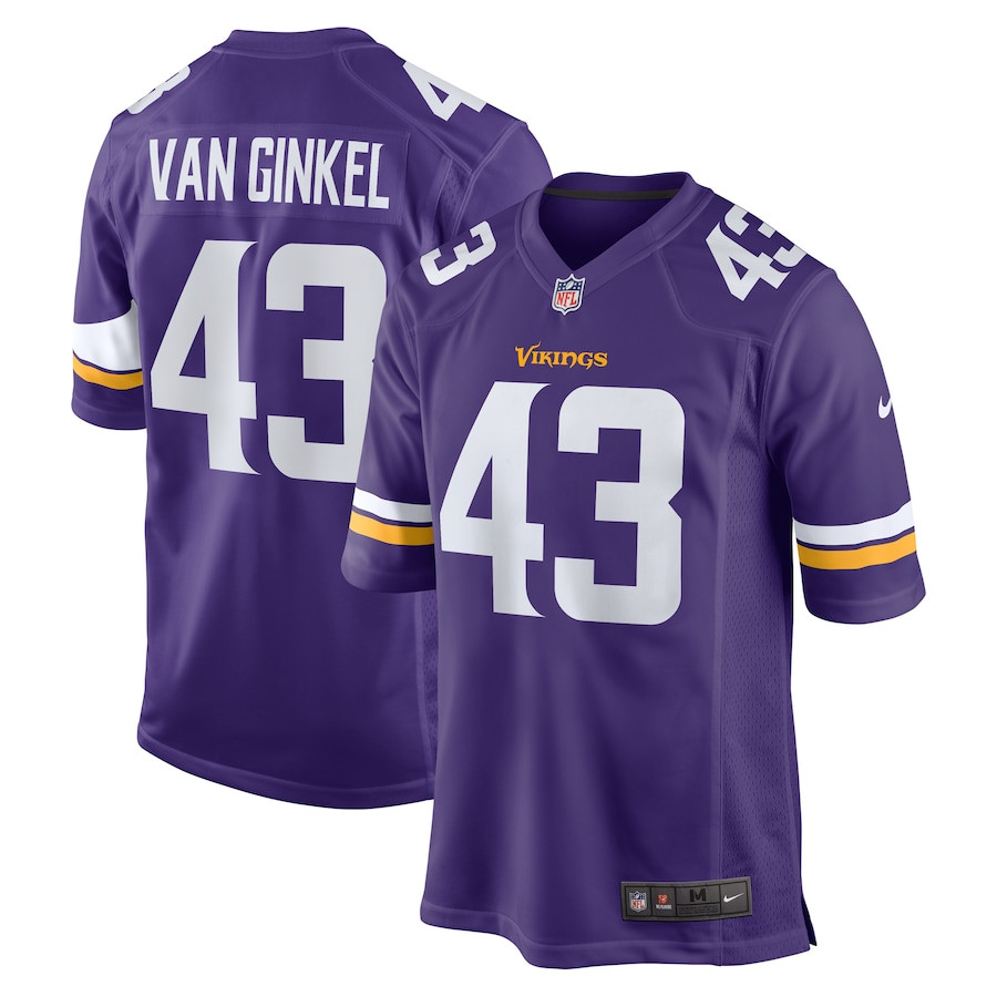Andrew Van Ginkel 43 Minnesota Vikings Team Game Men Jersey - Purple Js6005