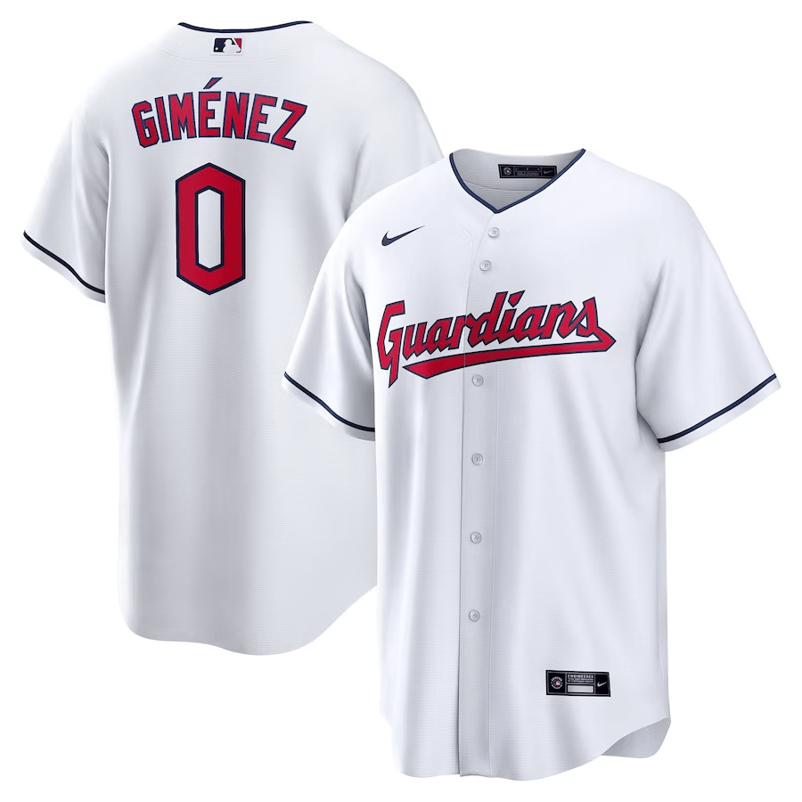 Andr?s Gim?nez 0 Cleveland Guardians Home Men Jersey - White