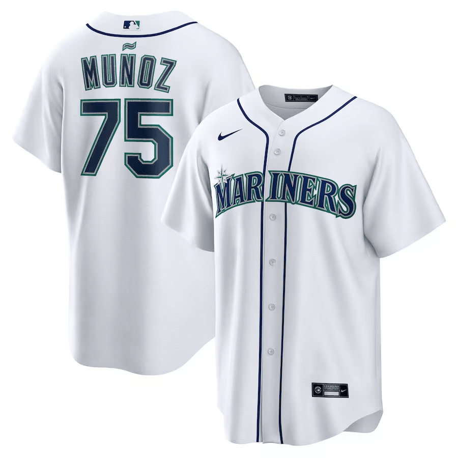 Andr?s Mu?oz 75 Seattle Mariners Home Men Jersey - White