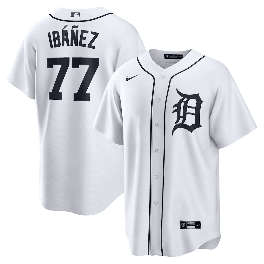 Andy Ib??ez 77 Detroit Tigers Home Men Jersey - White