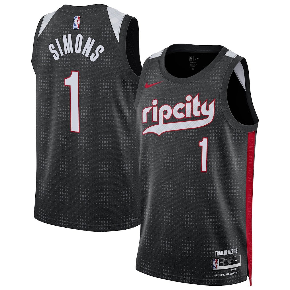 Anfernee Simons 1 Portland Trail Blazers Unisex 2024/25 Swingman Player Jersey - City Edition - Black