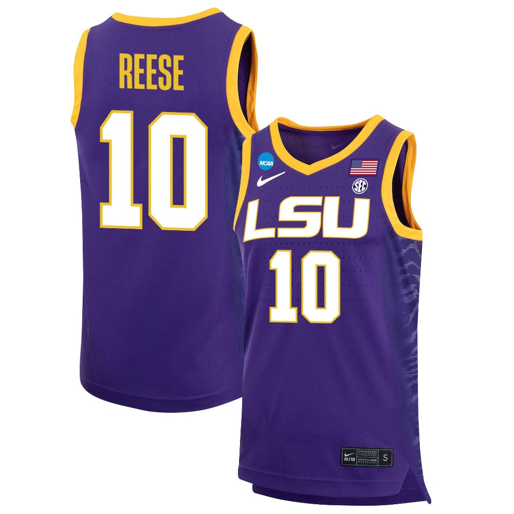 Angel Reese 10 Lsu Tigers 2023 Basketball Jersey - Purple
