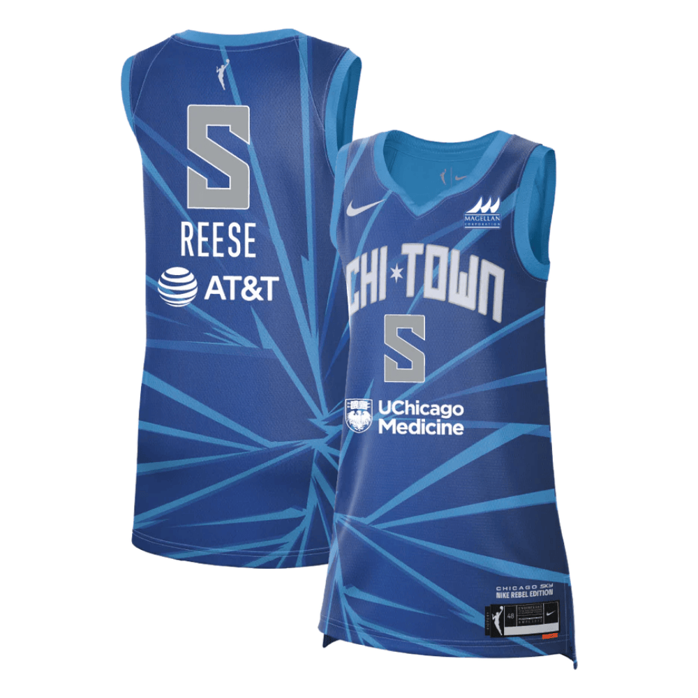 Angel Reese 5 Chicago Sky Unisex 2024 Rebel Edition Victory Jersey - Sky Blue
