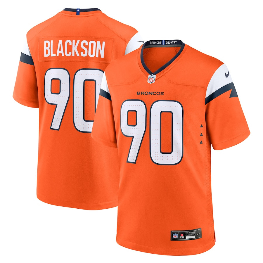 Angelo Blackson 90 Denver Broncos Game Men Jersey - Orange Js4013