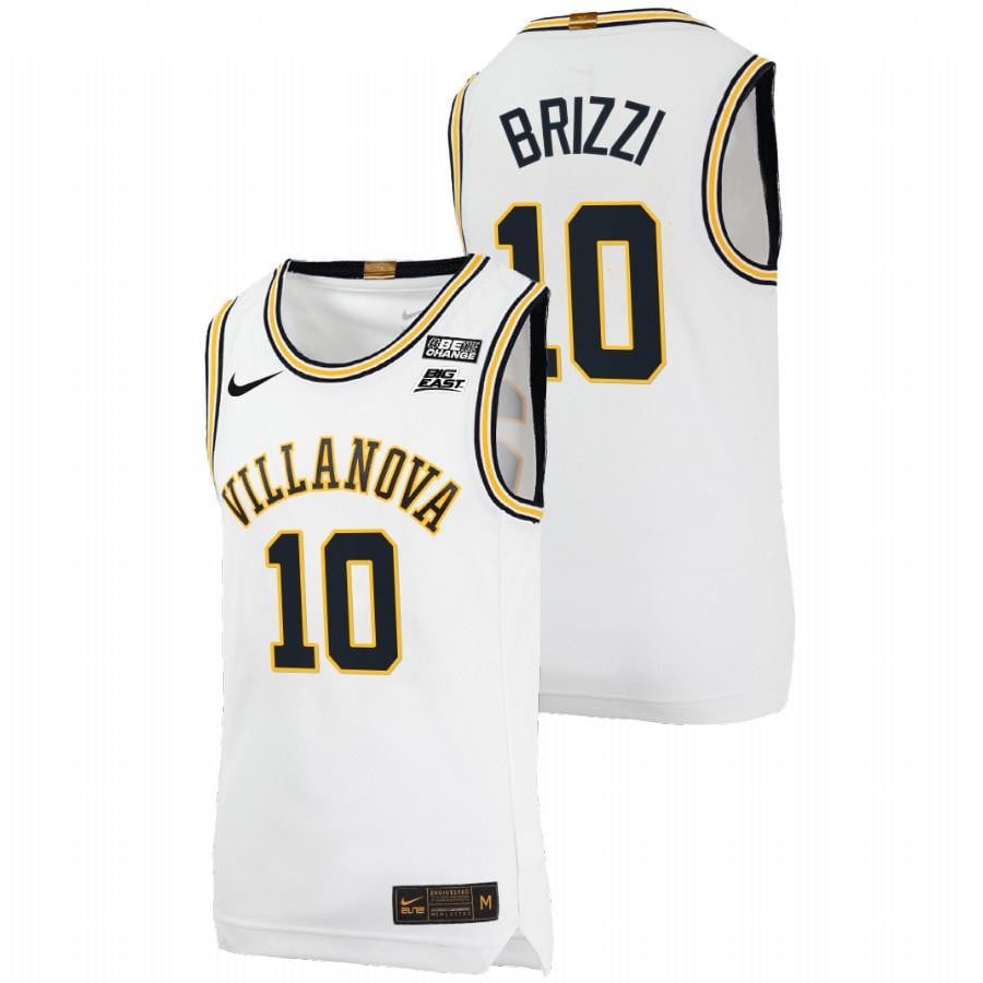 Angelo Brizzi 10 White Villanova Wildcats College Basketball Throwback Jersey