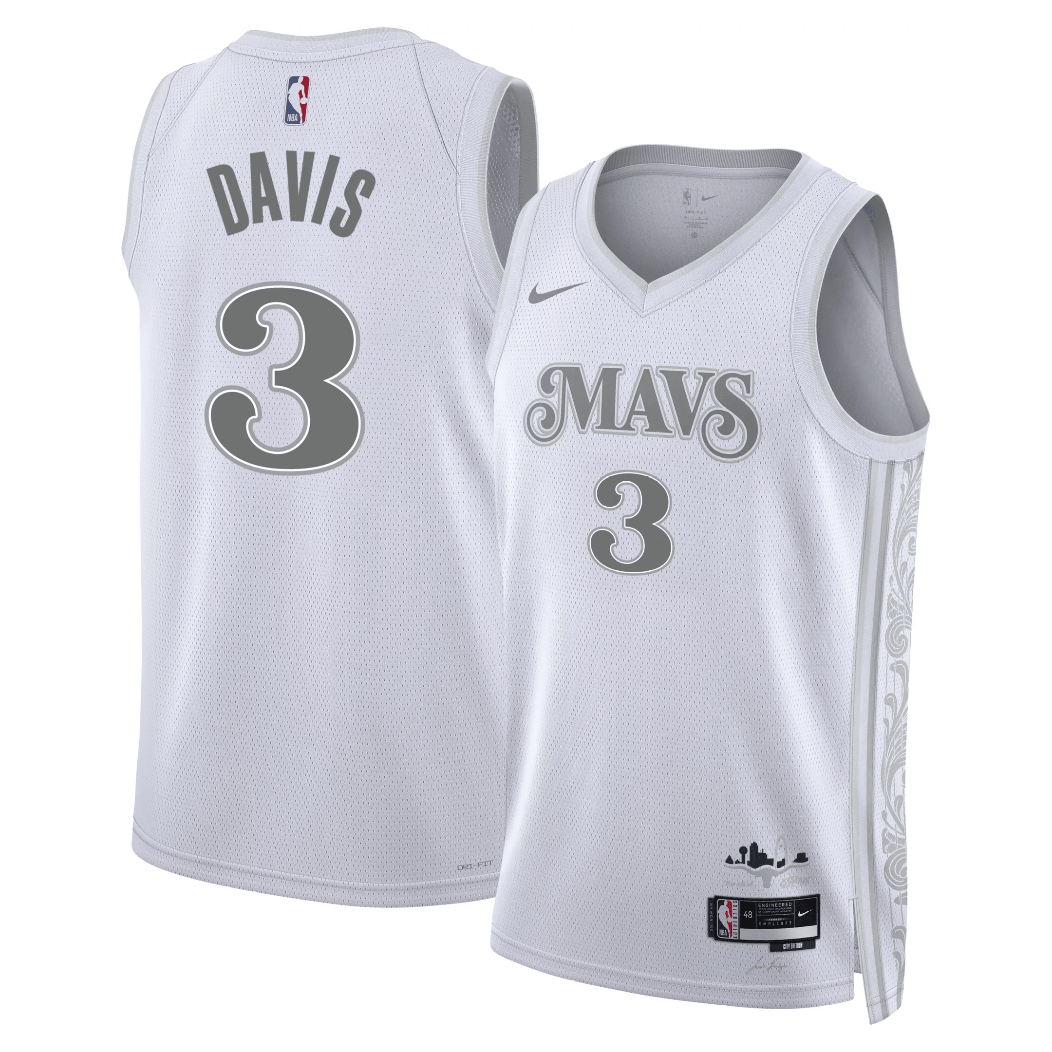 Anthony Davis 3 Dallas Mavericks 2024/25 City Edition Swingman Jersey - White