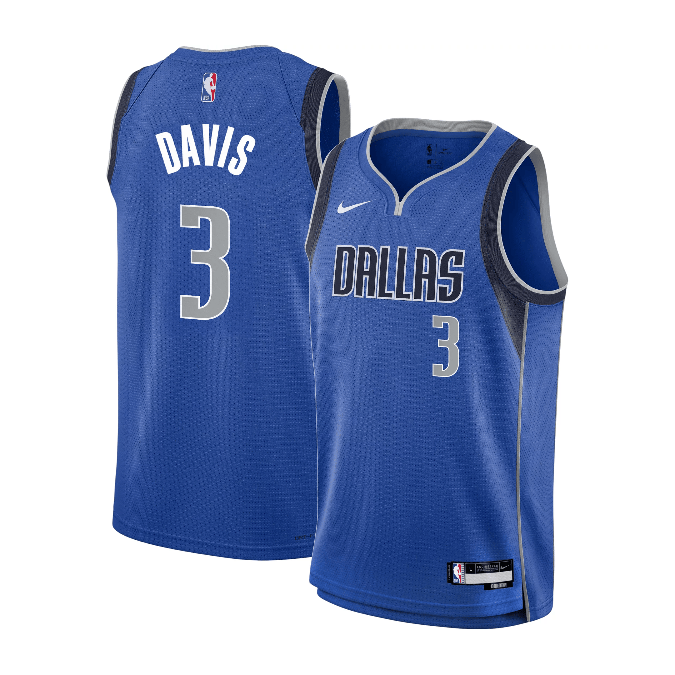 Anthony Davis 3 Dallas Mavericks 2024/25 Icon Edition Swingman Jersey - Blue