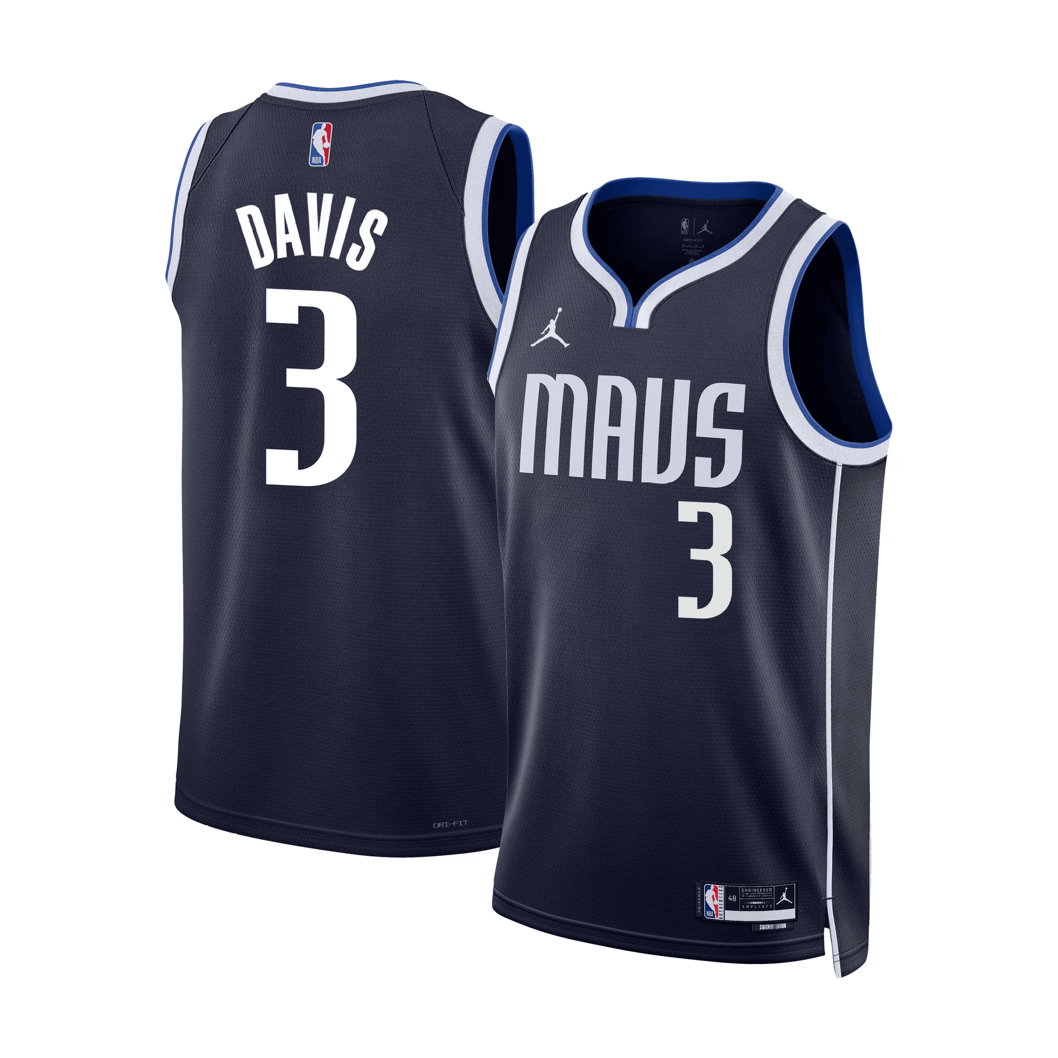 Anthony Davis 3 Dallas Mavericks 2024/25 Statement Edition Swingman Jersey - Navy