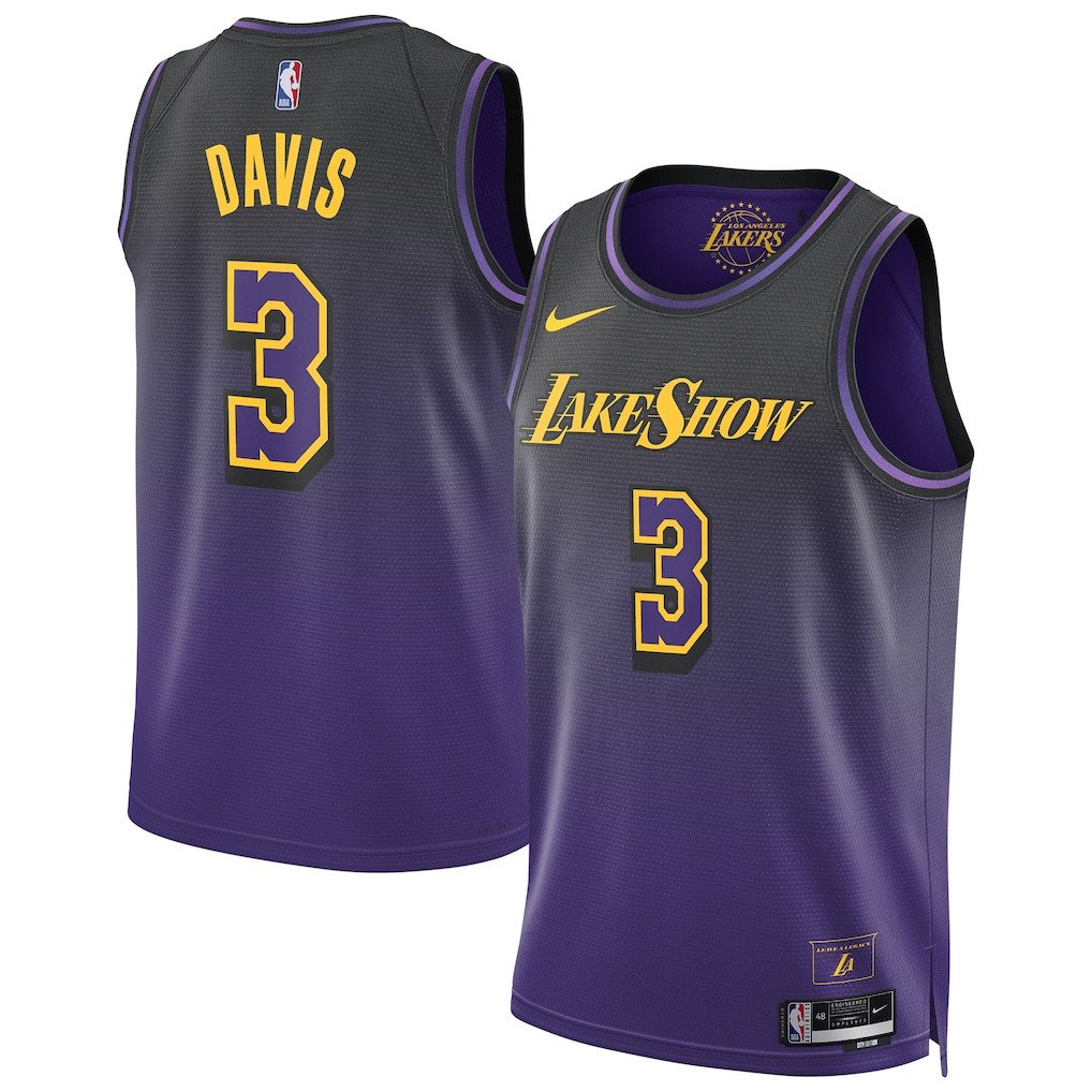 Anthony Davis 3 Los Angeles Lakers Unisex 2024/25 Swingman Player Jersey - City Edition - Purple