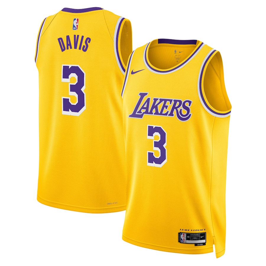 Anthony Davis 3 Los Angeles Lakers Unisex Swingman Jersey - Icon Edition - Gold