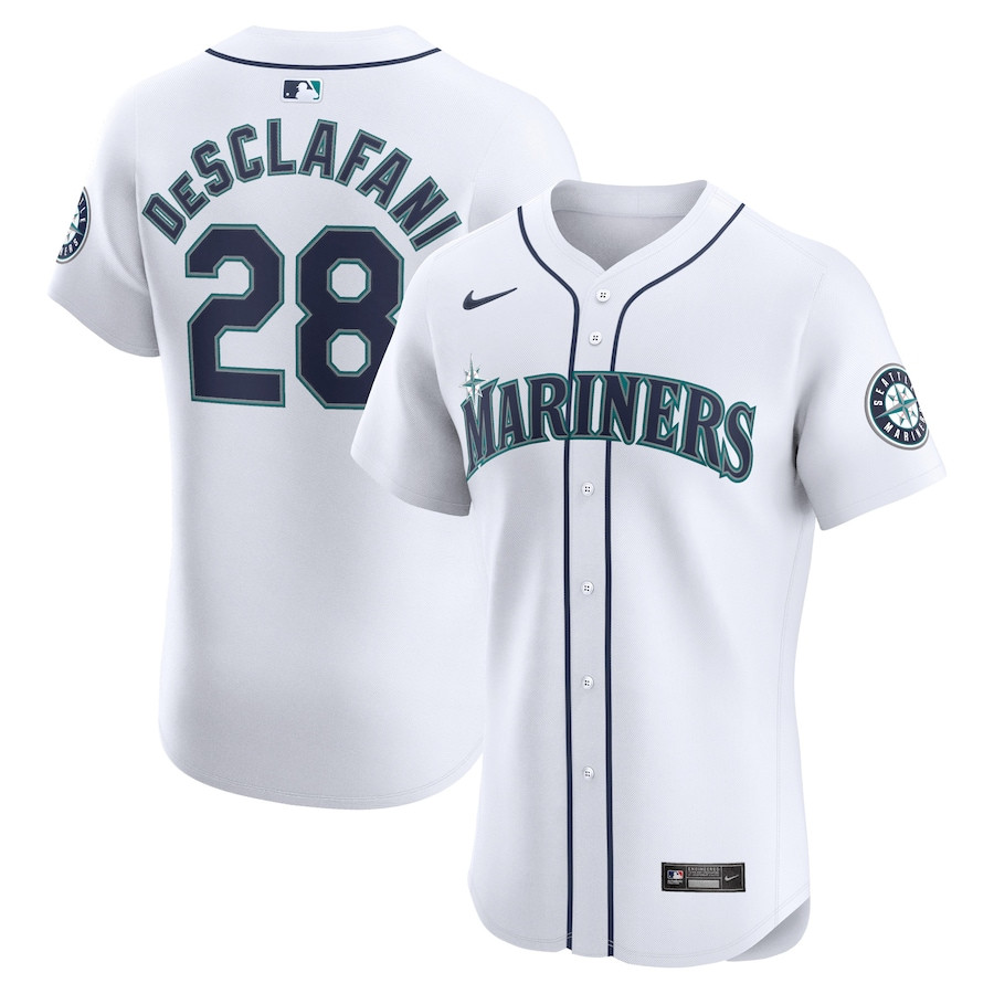 Anthony Desclafani 28 Seattle Mariners Home Elite Player Men Jersey - White