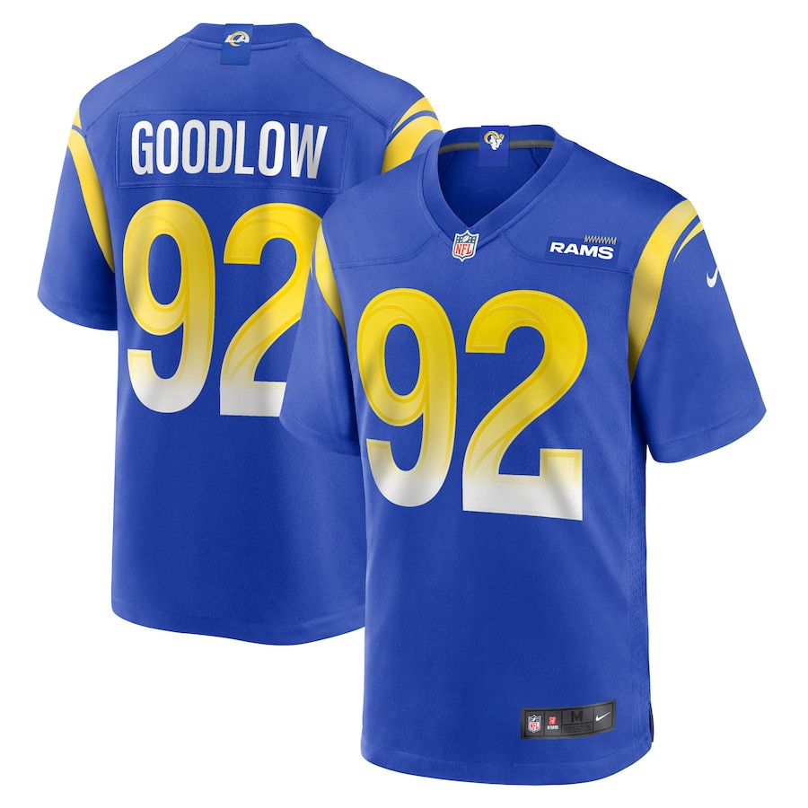 Anthony Goodlow 92 Los Angeles Rams Game Men Jersey - Royal Js6814