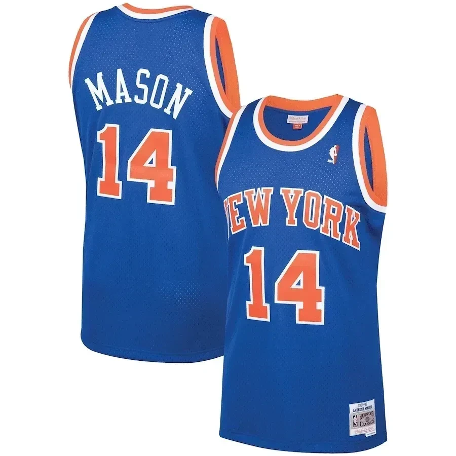 Anthony Mason New York Knicks Mitchell & Ness 1991-92 Hardwood Classics Swingman Jersey - Blue