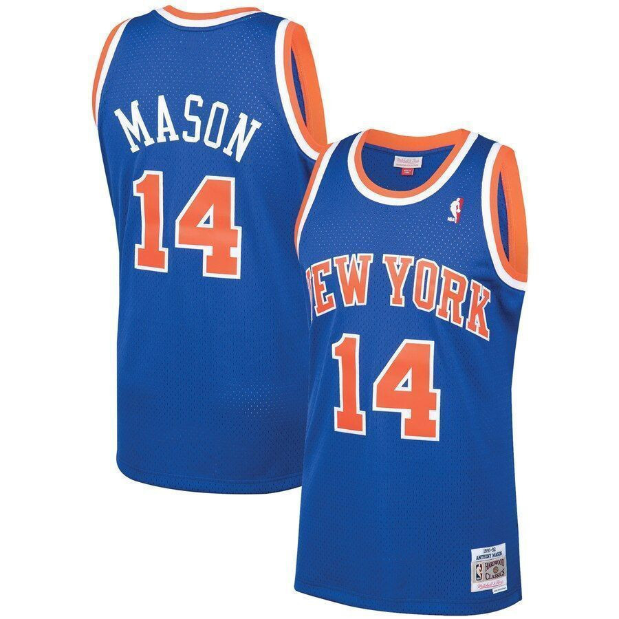 Anthony Mason New York Knicks Mitchell & Ness 1991-92 Hardwood Classics Swingman Player Jersey - Blue