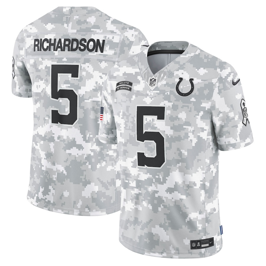 Anthony Richardson 5 Indianapolis Colts 2024 Salute To Service Limited Men Jersey - Arctic Camo Js2580