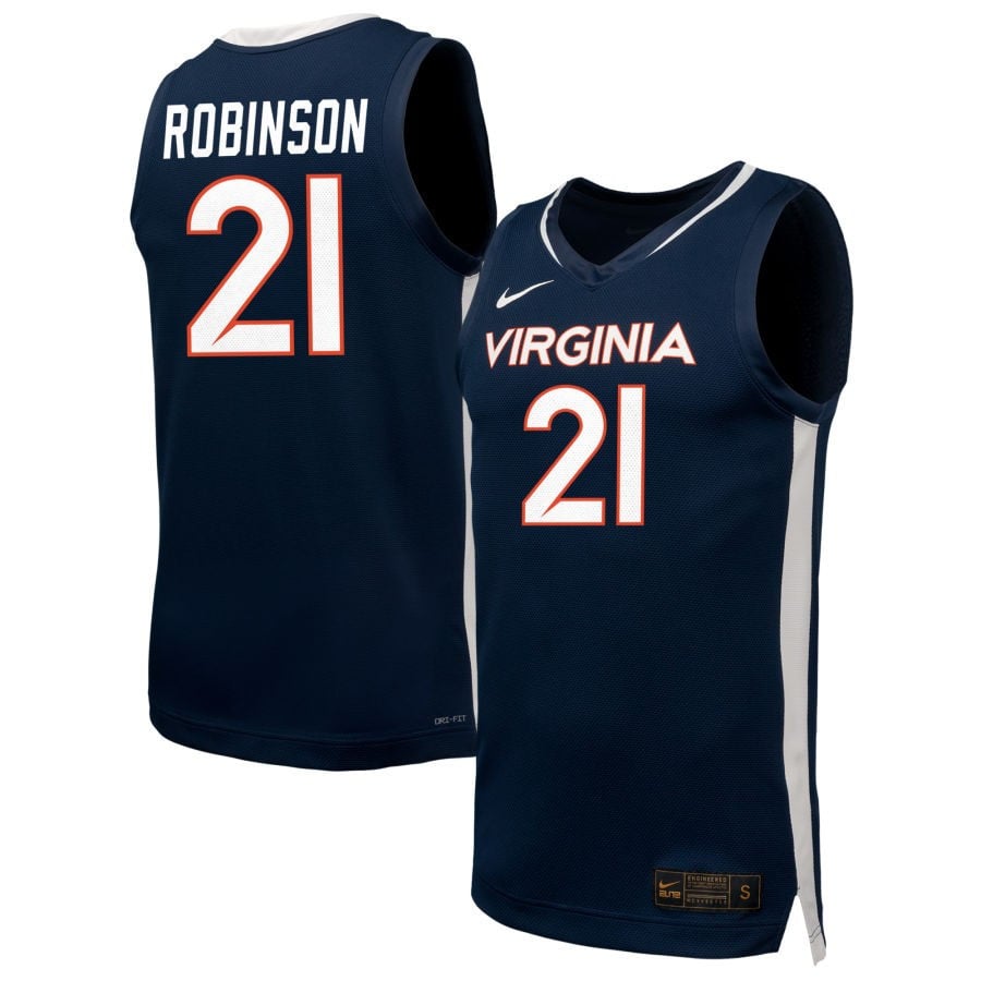 Anthony Robinson 21 Virginia Cavaliers Unisex Nil Men's Basketball Jersey - Navy