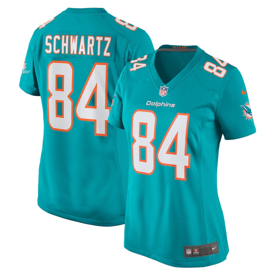 Anthony Schwartz 84 Miami Dolphins Game Women Jersey - Aqua Js7656