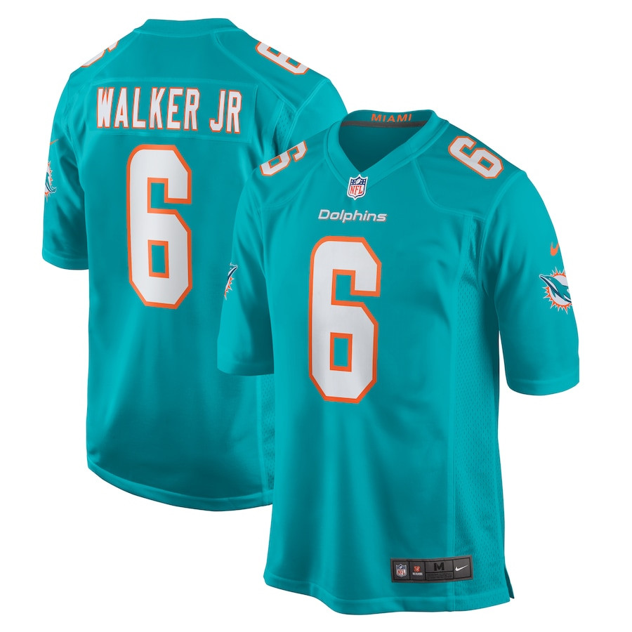 Anthony Walker Jr. 6 Miami Dolphins Game Men Jersey - Aqua Js7804