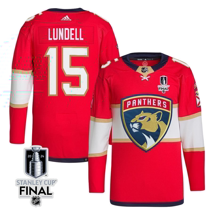 Anton Lundell 15 Florida Panthers 2024 Stanley Cup Final Home Breakaway Jersey - Men, Red